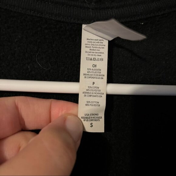 Black ‘Badass Motha’ Fleece Zip Down Hoodie by Her Little Wolves, Size Small - Picture 5 of 7